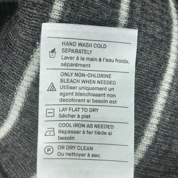 Vince Gray Wool Stripe Rib Knit Shirt - Size Medium - Picture 10 of 13